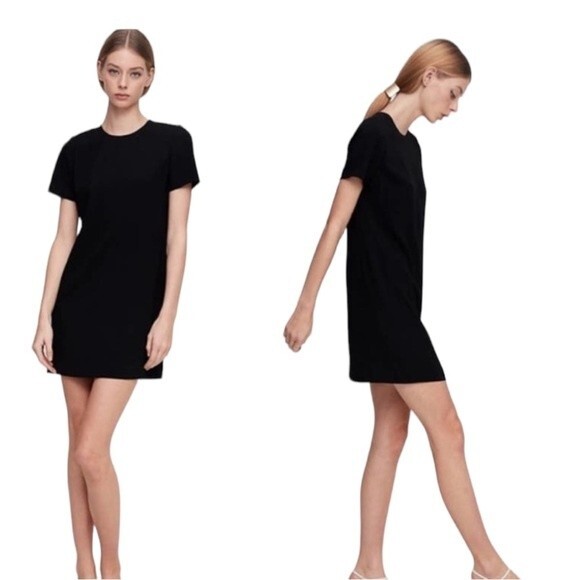 Aritzia Babaton Patricio T Shirt A Line Dress Solid Black size 00 - Picture 1 of 8